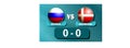 Russia - Denmark. Football match statistics. European Championship. Infographics. Isolated objects.